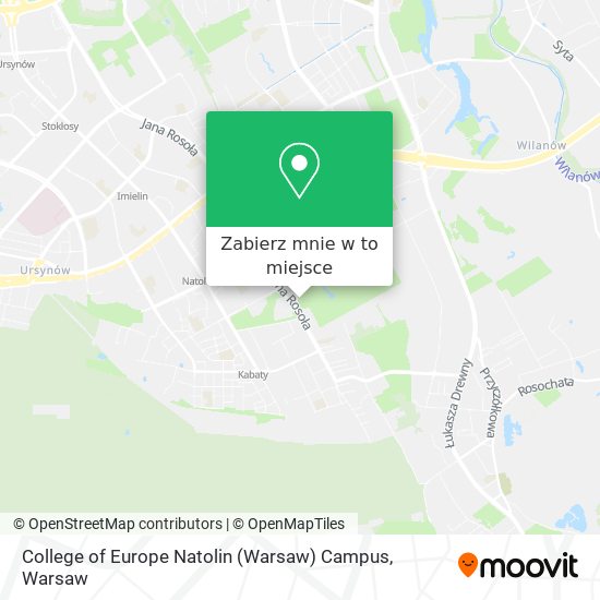 Mapa College of Europe Natolin (Warsaw) Campus