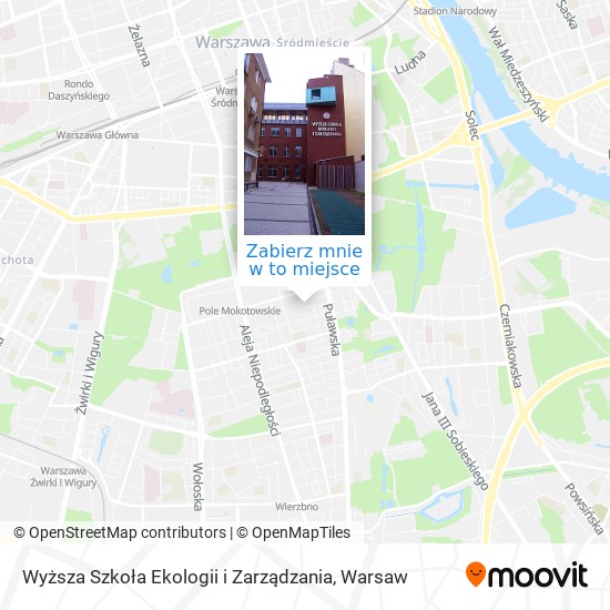 Mapa Wyższa Szkoła Ekologii i Zarządzania