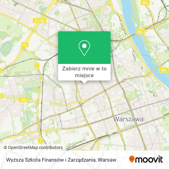 Mapa Wyższa Szkoła Finansów i Zarządzania