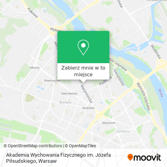 Mapa Akademia Wychowania Fizycznego im. Józefa Piłsudskiego