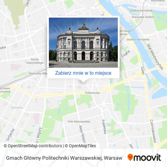 Mapa Gmach Główny Politechniki Warszawskiej