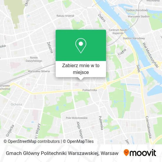Mapa Gmach Główny Politechniki Warszawskiej