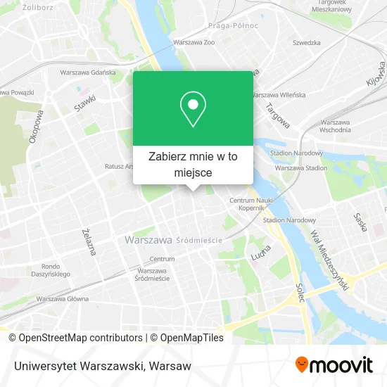Mapa Uniwersytet Warszawski