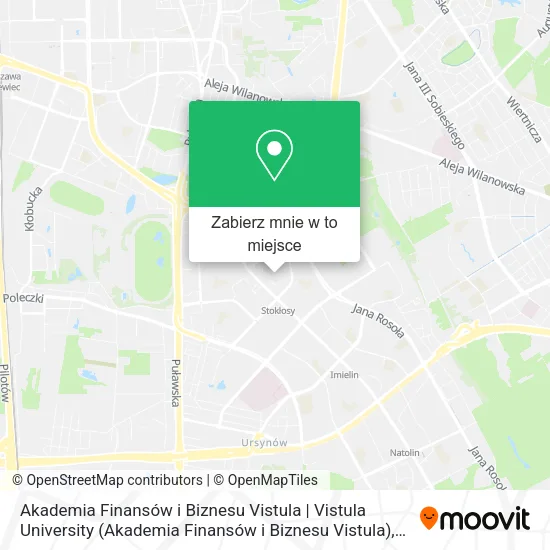 Mapa Akademia Finansów i Biznesu Vistula | Vistula University