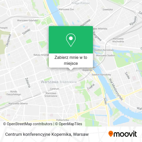Mapa Centrum konferencyjne Kopernika