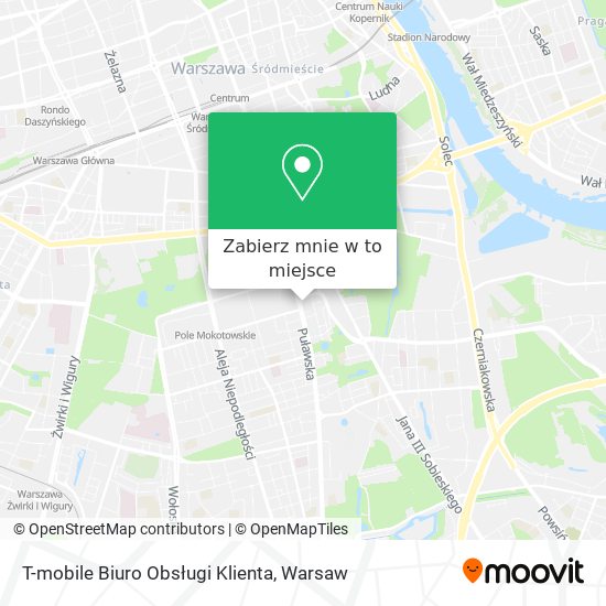 Mapa T-mobile Biuro Obsługi Klienta