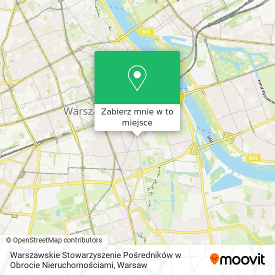 Mapa Warszawskie Stowarzyszenie Pośredników w Obrocie Nieruchomościami