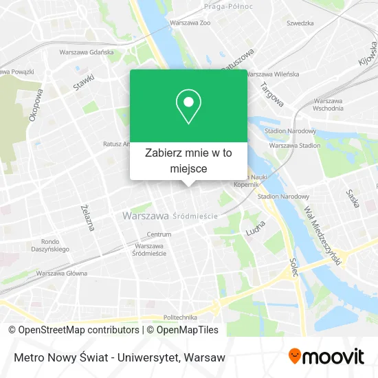 Mapa Metro Nowy Świat - Uniwersytet