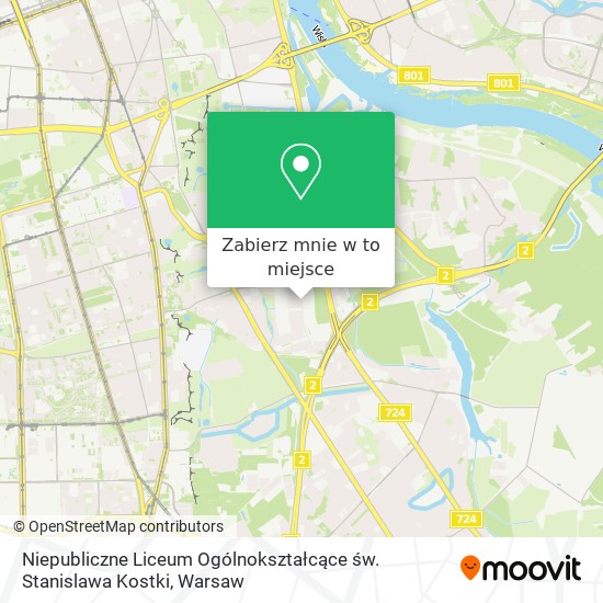 Mapa Niepubliczne Liceum Ogólnokształcące św. Stanislawa Kostki