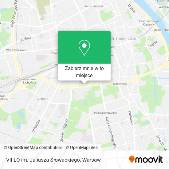 Mapa VII LO im. Juliusza Słowackiego