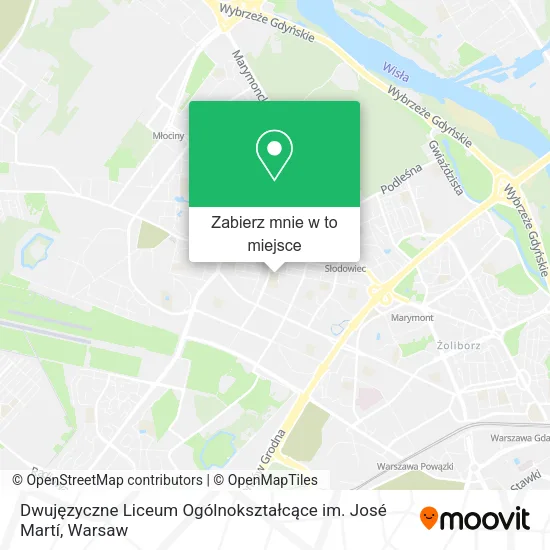 Mapa Dwujęzyczne Liceum Ogólnokształcące im. José Martí
