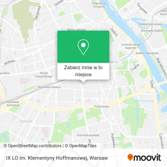 Mapa IX LO im. Klementyny Hoffmanowej