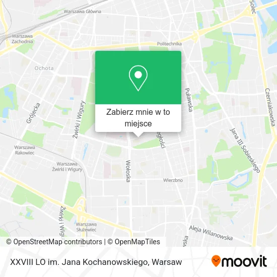 Mapa XXVIII LO im. Jana Kochanowskiego