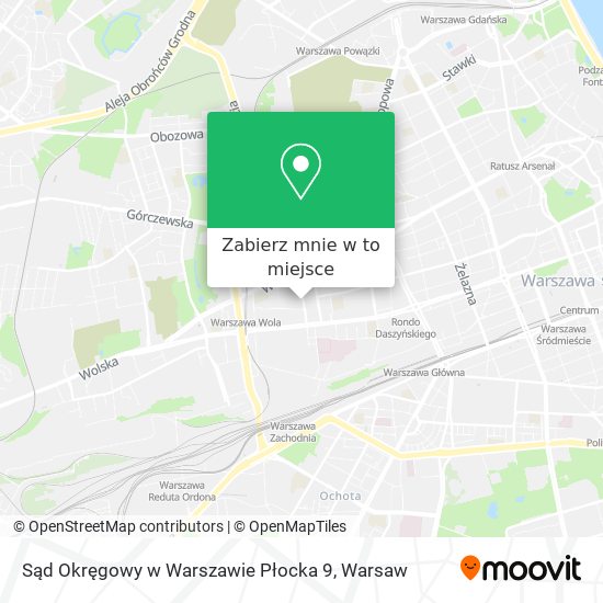 Mapa Sąd Okręgowy w Warszawie Płocka 9