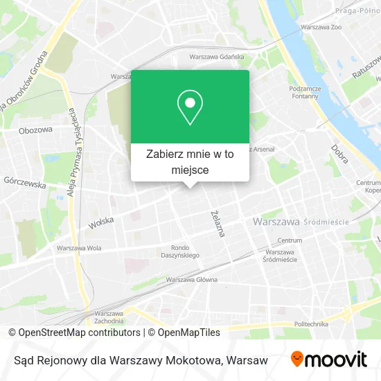 Mapa Sąd Rejonowy dla Warszawy Mokotowa