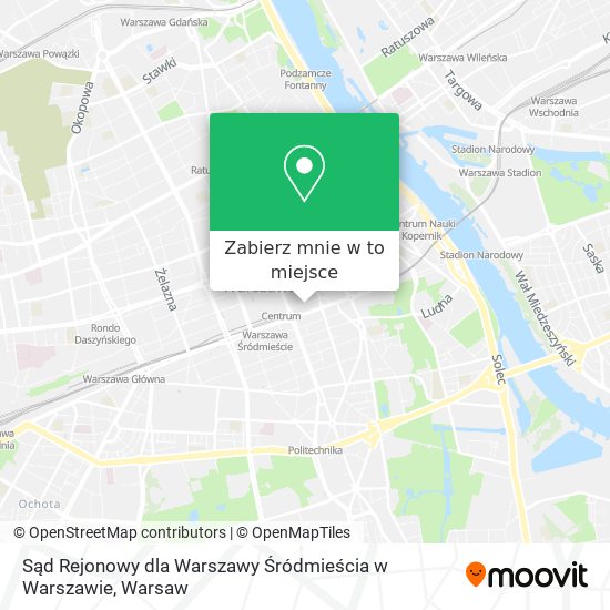 Mapa Sąd Rejonowy dla Warszawy Śródmieścia w Warszawie