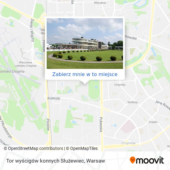 Mapa Tor wyścigów konnych Służewiec