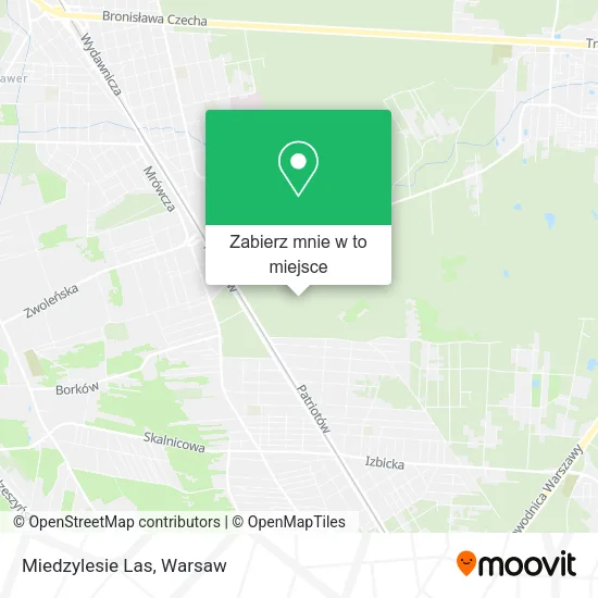 Mapa Miedzylesie Las