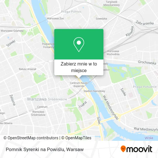 Mapa Pomnik Syrenki na Powiślu
