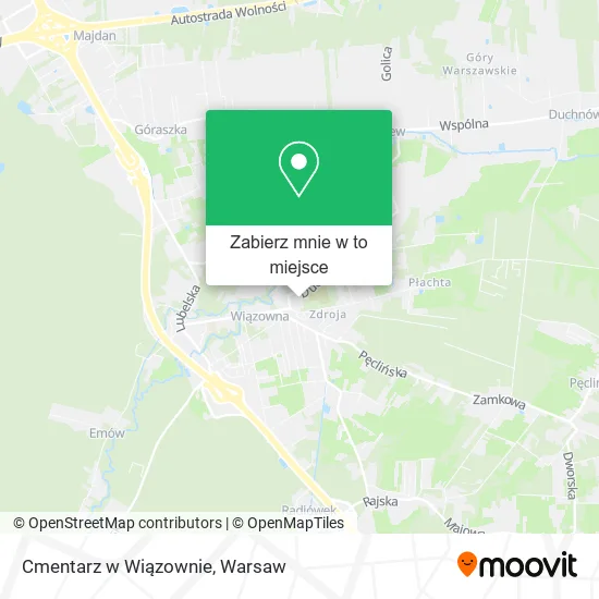Mapa Cmentarz w Wiązownie