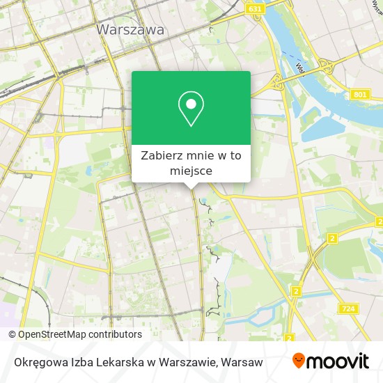 Mapa Okręgowa Izba Lekarska w Warszawie