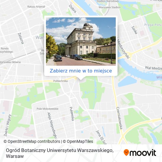 Mapa Ogród Botaniczny Uniwersytetu Warszawskiego