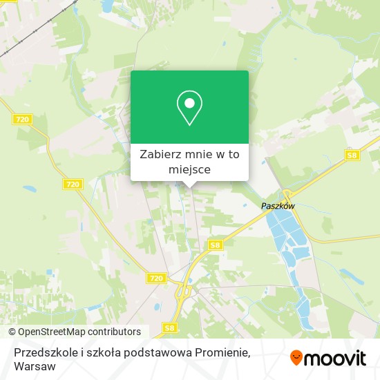 Mapa Przedszkole i szkoła podstawowa Promienie