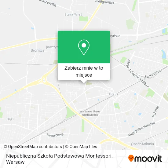 Mapa Niepubliczna Szkoła Podstawowa Montessori