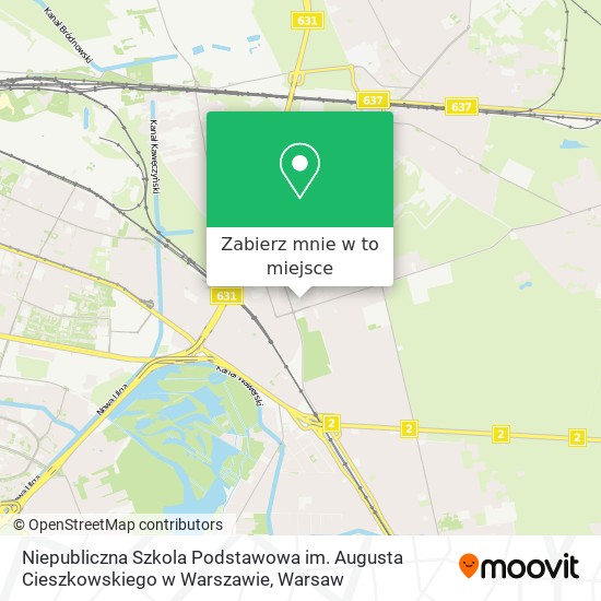 Mapa Niepubliczna Szkola Podstawowa im. Augusta Cieszkowskiego w Warszawie