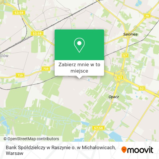 Mapa Bank Spółdzielczy w Raszynie o. w Michałowicach