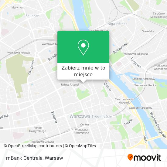 Mapa mBank Centrala