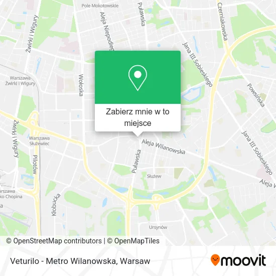 Mapa Veturilo - Metro Wilanowska