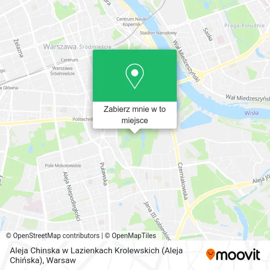 Mapa Aleja Chinska w Lazienkach Krolewskich (Aleja Chińska)