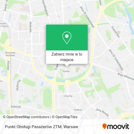Mapa Punkt Obsługi Pasażerów ZTM