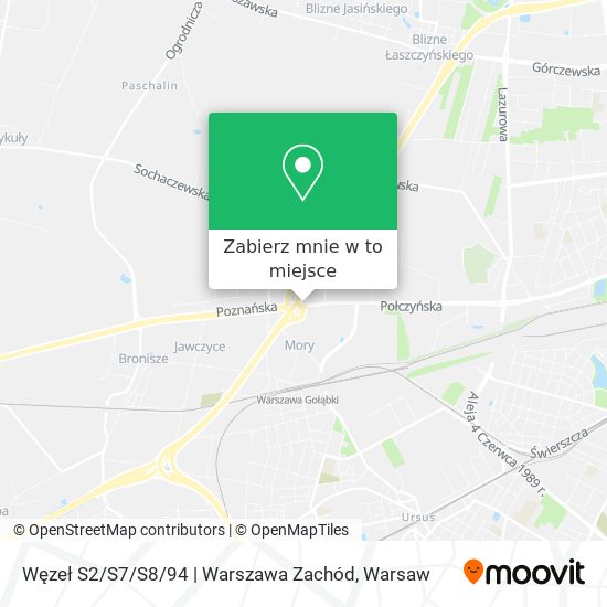 Mapa Węzeł S2 / S7 / S8 / 94 | Warszawa Zachód