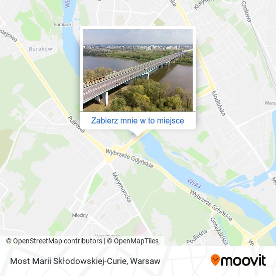 Mapa Most Marii Skłodowskiej-Curie