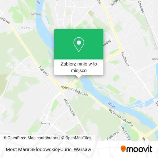 Mapa Most Marii Skłodowskiej-Curie