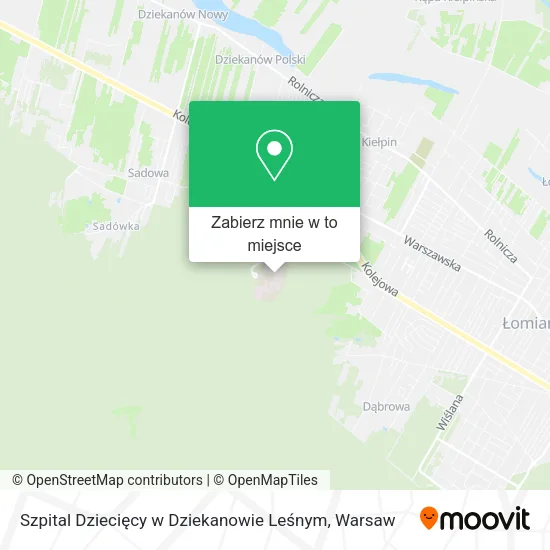 Mapa Szpital Dziecięcy w Dziekanowie Leśnym