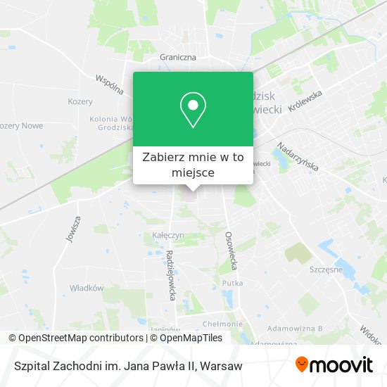 Mapa Szpital Zachodni im. Jana Pawła II