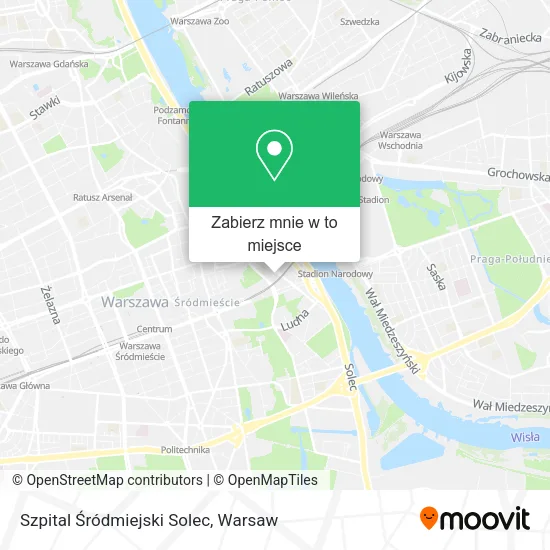 Mapa Szpital Śródmiejski Solec