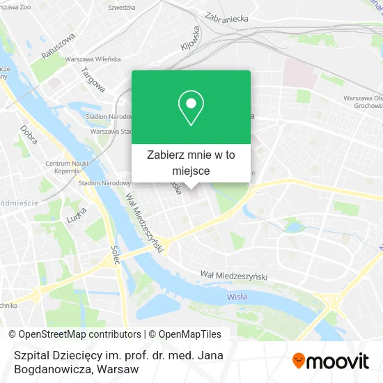 Mapa Szpital Dziecięcy im. prof. dr. med. Jana Bogdanowicza