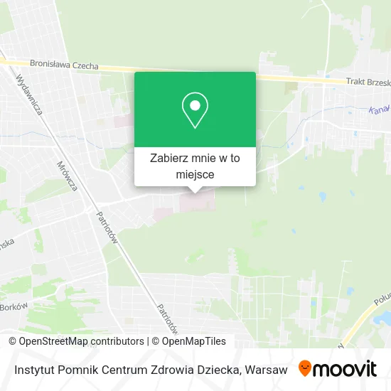 Mapa Instytut  Pomnik Centrum Zdrowia Dziecka