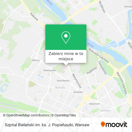 Mapa Szpital Bielański im. ks. J. Popiełuszki