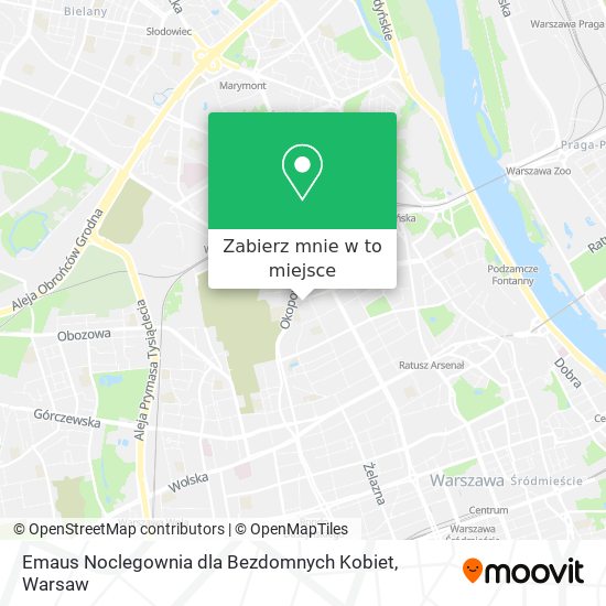 Mapa Emaus Noclegownia dla Bezdomnych Kobiet