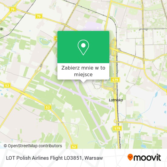 Mapa LOT Polish Airlines Flight LO3851