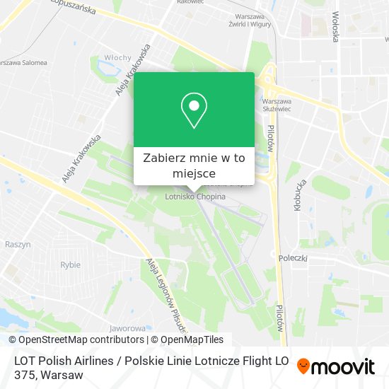 Mapa LOT Polish Airlines / Polskie Linie Lotnicze Flight LO 375