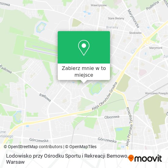 Mapa Lodowisko przy Ośrodku Sportu i Rekreacji Bemowo