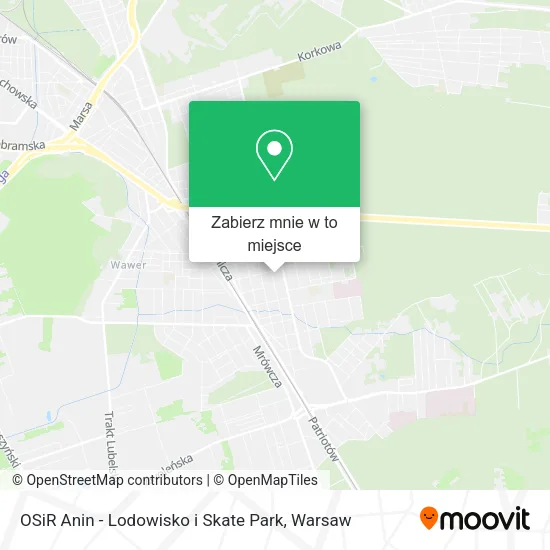 Mapa OSiR Anin - Lodowisko i Skate Park
