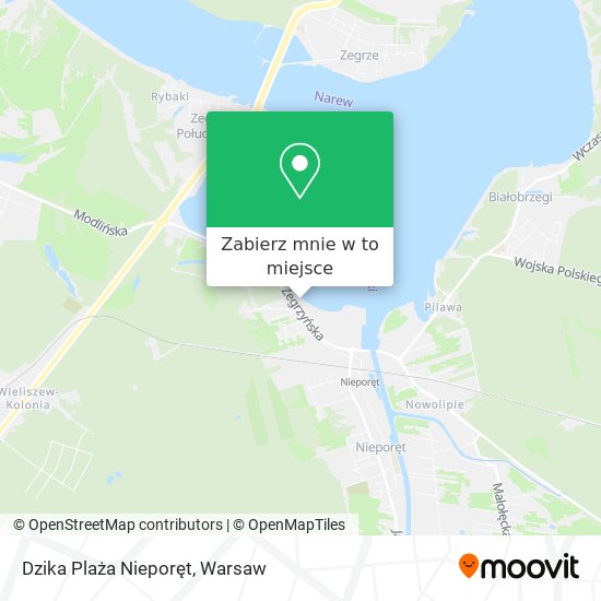 Mapa Dzika Plaża Nieporęt