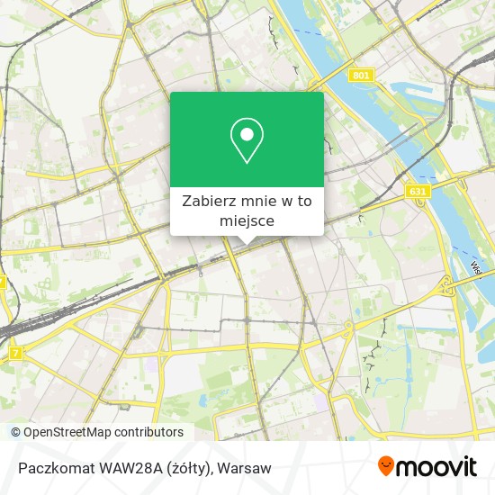 Mapa Paczkomat WAW28A (żółty)